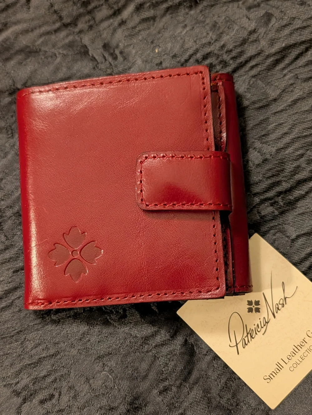 Patricia Nash Astra Vintage Distressed Wallet in Ruby Red Italian Leather